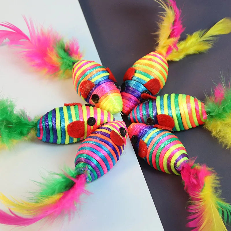 Feather Rainbow Ball Cat Toy