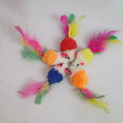 Feather Rainbow Ball Cat Toy